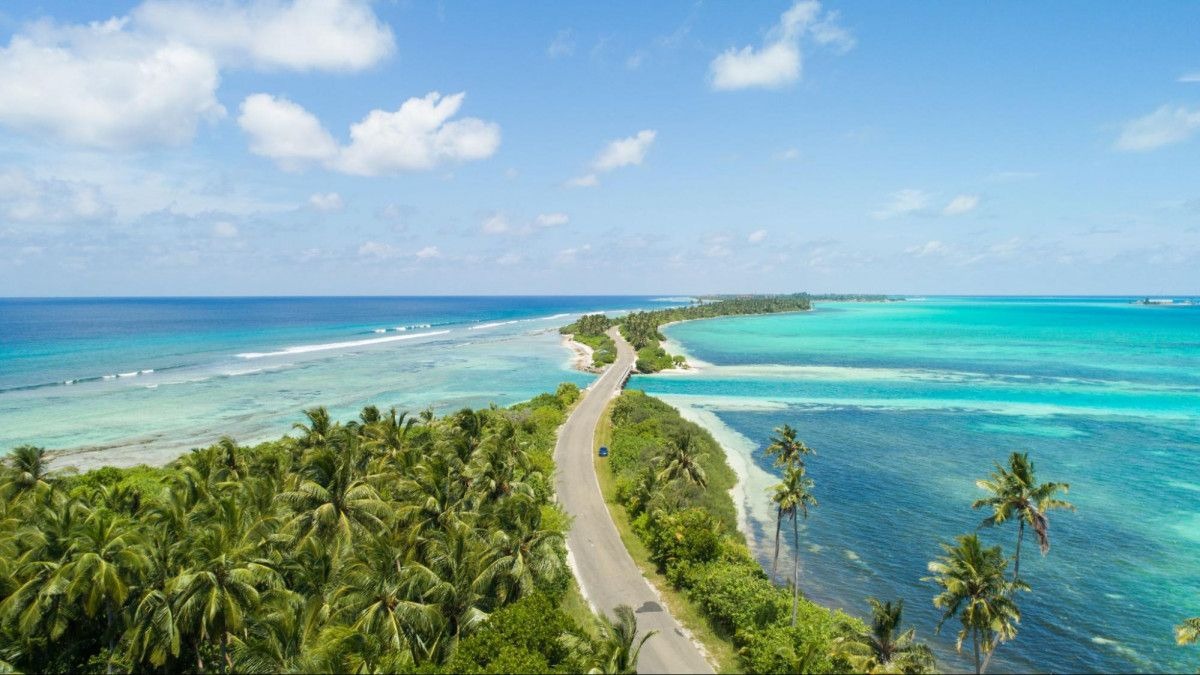 Addu Atoll — the iconic causeway connecting islands, southernmost Maldives