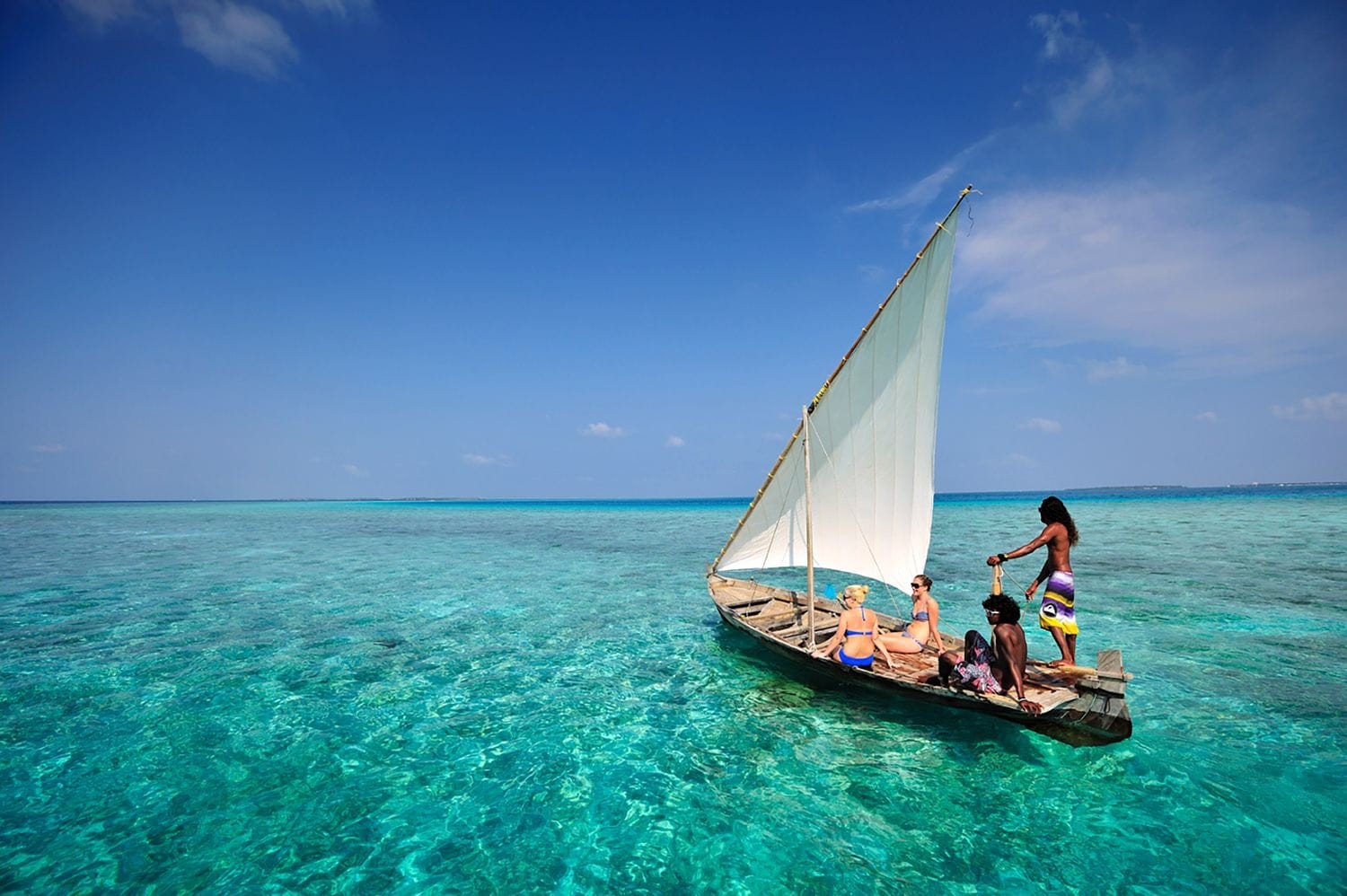 Adventurous traveller on local island